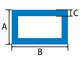 aluminium rectangular tube cross section