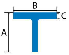 Brass tee bar cross section