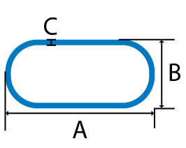 Mild Steel Oval Tube Cross Section