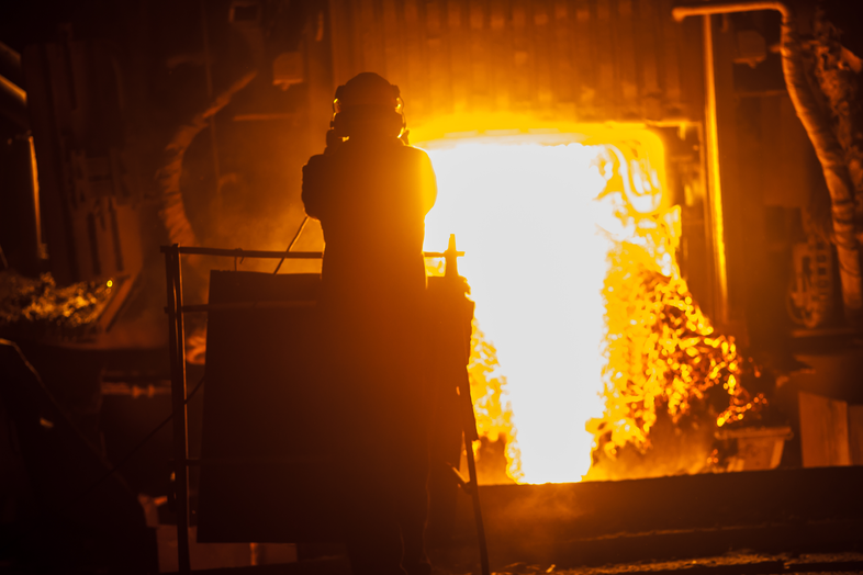 metal-supermarkets-uk-liquid-steel-in-electric-furnace